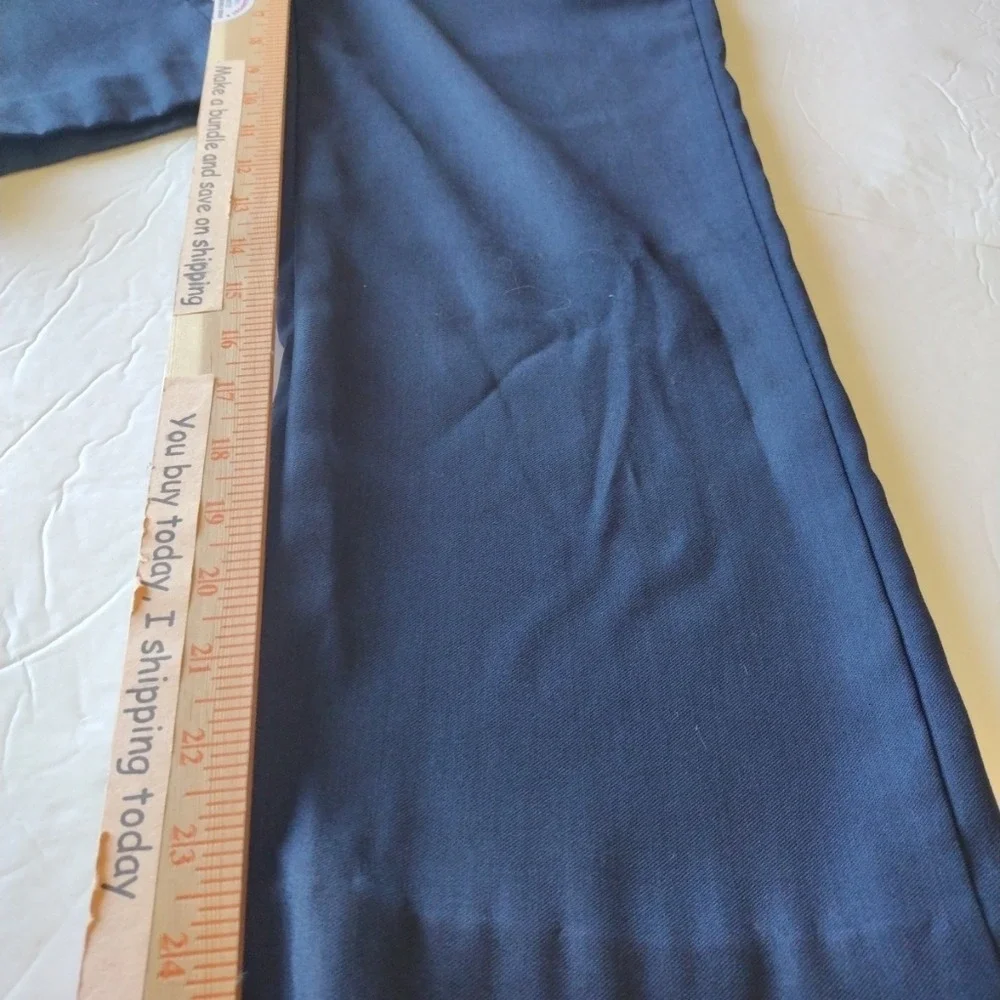 Tazio Pants Boy 18 Navy Casual Dress Pants Formal Flat Front Party Casual Pocket
